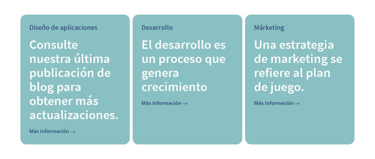 3 columnas con texto Plantilla HTML