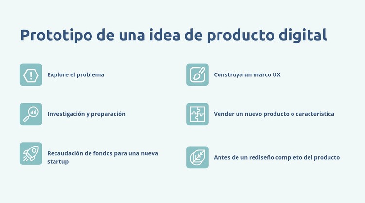 Creación de prototipos de productos digitales Plantilla