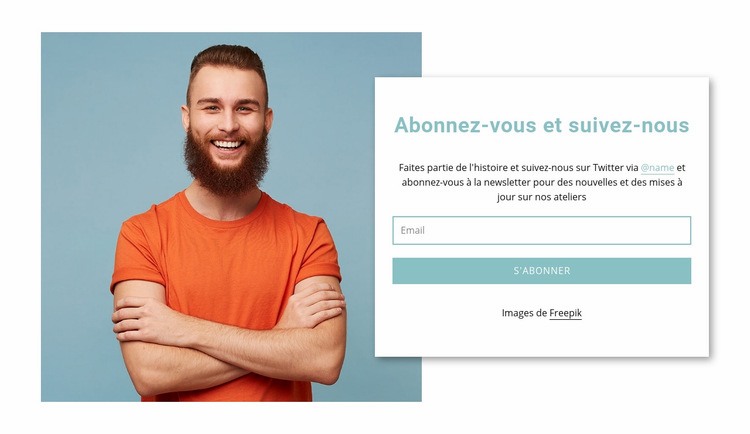 Abonnez-vous à nous Créateur de site Web HTML