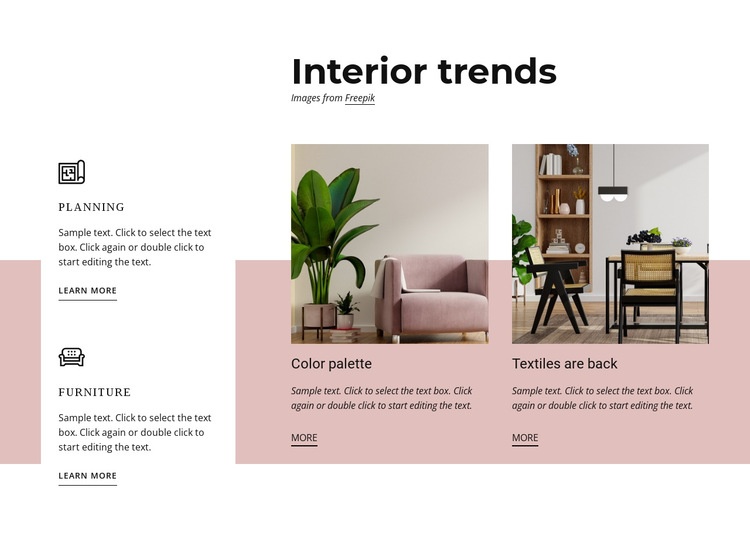 Interior trends Homepage Design