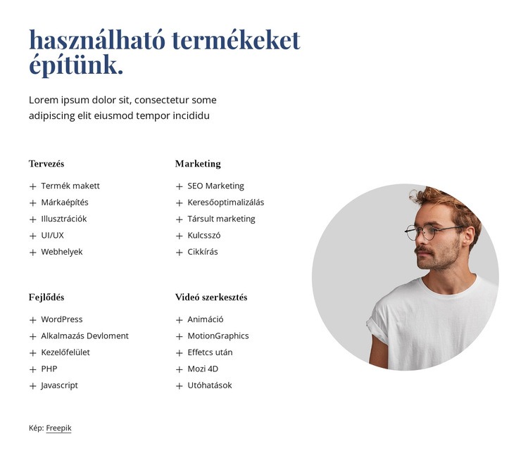 Csodálatos termékeket gyártunk HTML Sablon