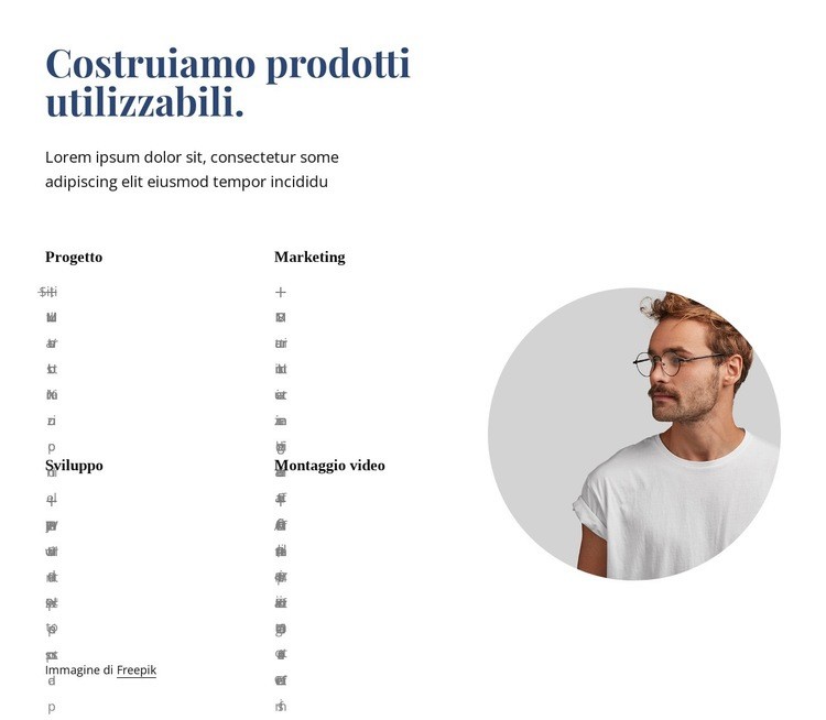 Realizziamo prodotti straordinari amazing Costruttore di siti web HTML