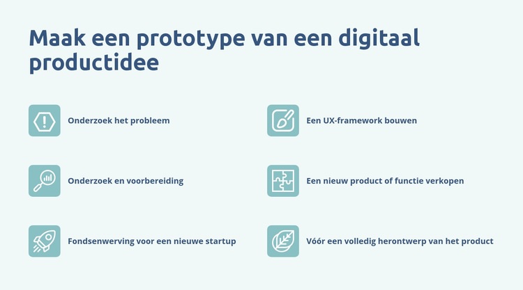 Prototyping van digitale producten Website ontwerp