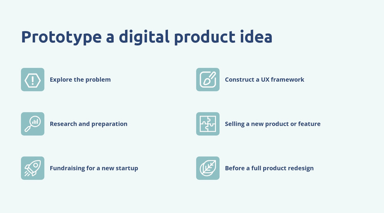Digital product prototyping One Page Template