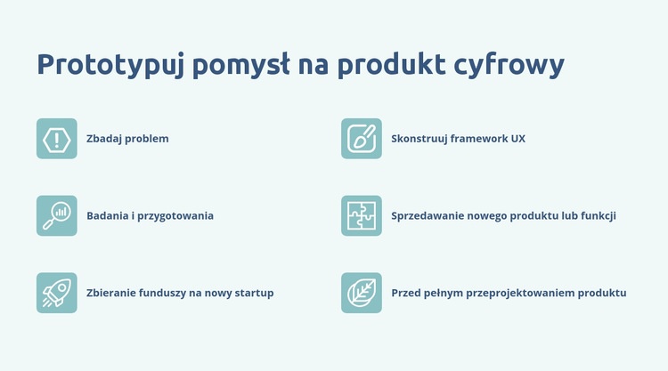 Cyfrowe prototypowanie produktów Szablony do tworzenia witryn internetowych