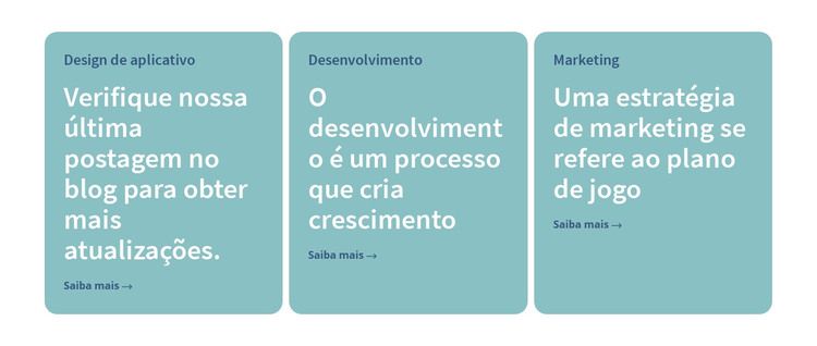 3 colunas com texto Modelo HTML