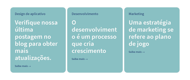 3 colunas com texto Modelo de site