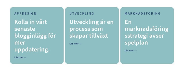 3 kolumner med text CSS -mall