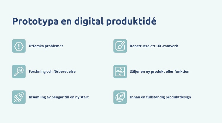 Digital produktprototyp HTML-mall