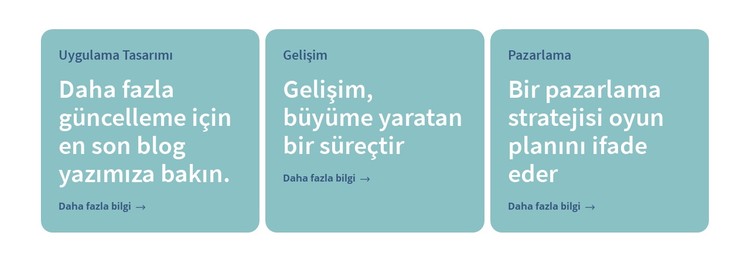 3 Metin içeren sütunlar CSS Şablonu