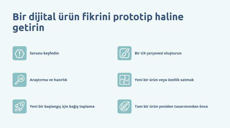 Dijital ürün prototipleme HTML Şablonu