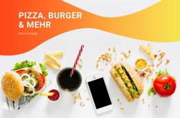 Pizzaburger Und Der Rest – Einseitenvorlage Für Jedes Gerät