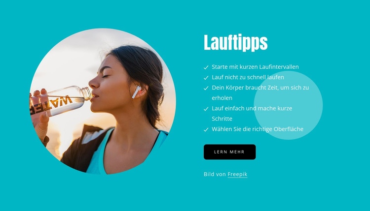 Tipps für Laufanfänger Website-Modell