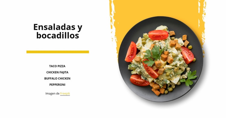 Ensalada mexicana Maqueta de sitio web