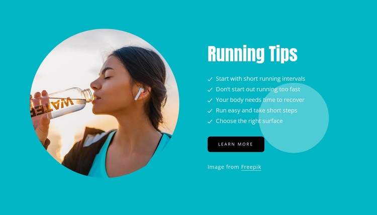 Tips for newbie runners Homepage Design