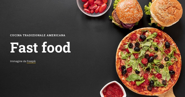 Ristorante fast food Mockup del sito web