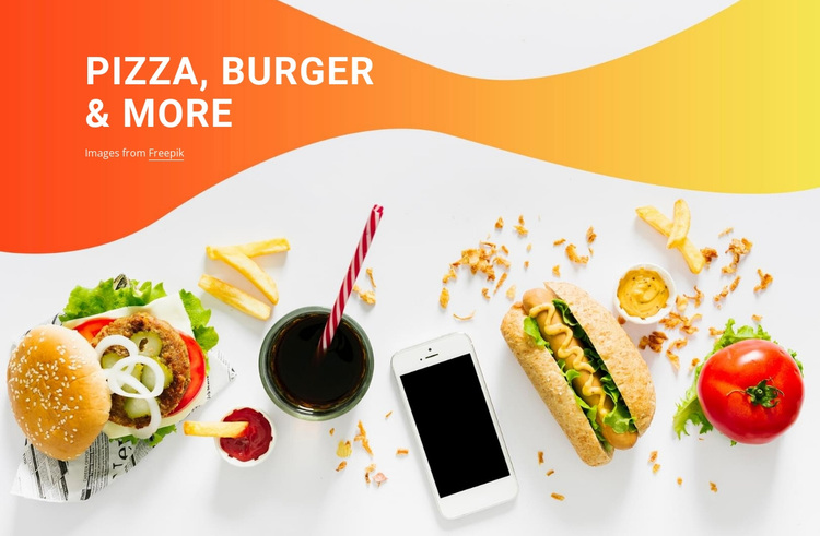 Pizza burgers and the rest Joomla Page Builder