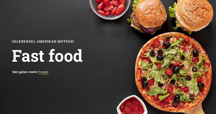 Fast food restoranı Web Sitesi Mockup'ı