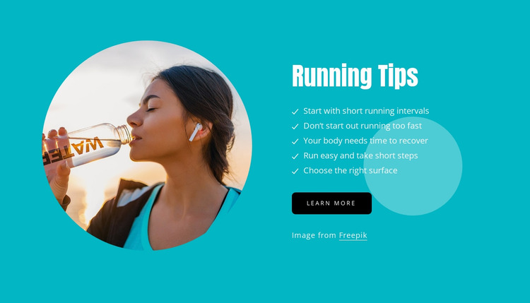 Tips for newbie runners Website Mockup