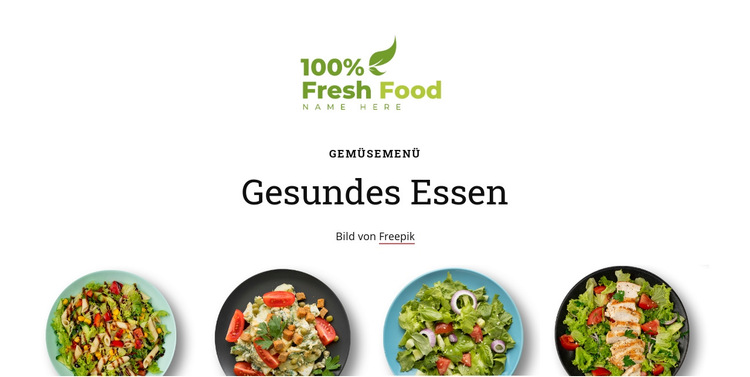 Vier leichte Salate Website-Vorlage