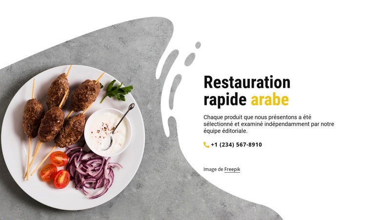 restauration rapide arabe Conception de site Web