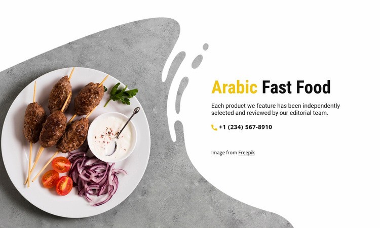 Arabic fast food Homepage Design