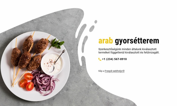 Arab gyorsétterem Weboldal tervezés