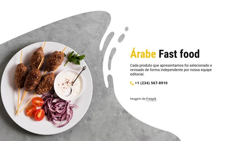 Fast food árabe Construtor de sites HTML