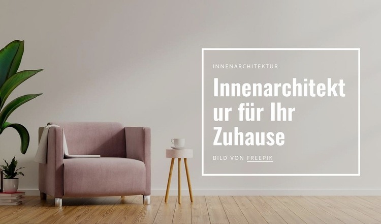 Innenarchitektur für Ihr Zuhause Eine Seitenvorlage