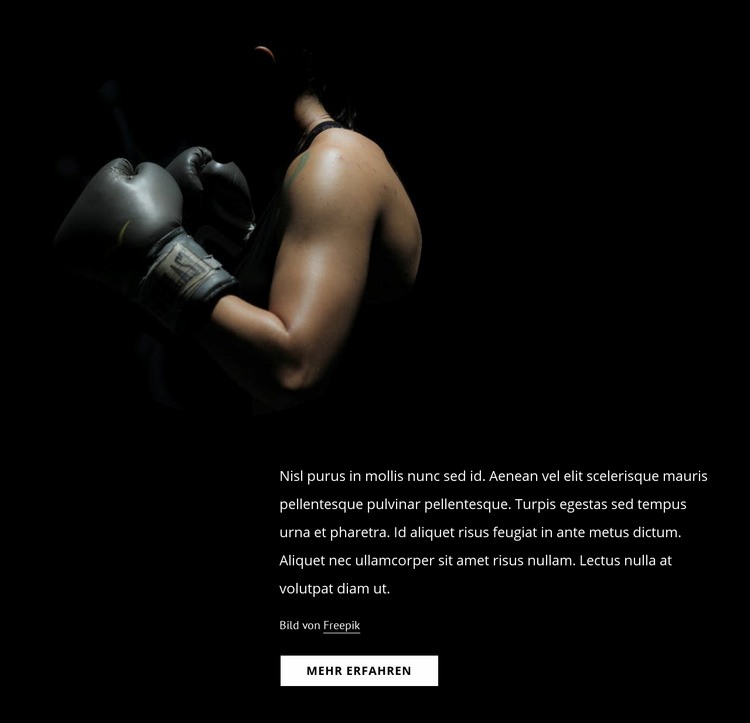 Kickboxen für Frauen Landing Page