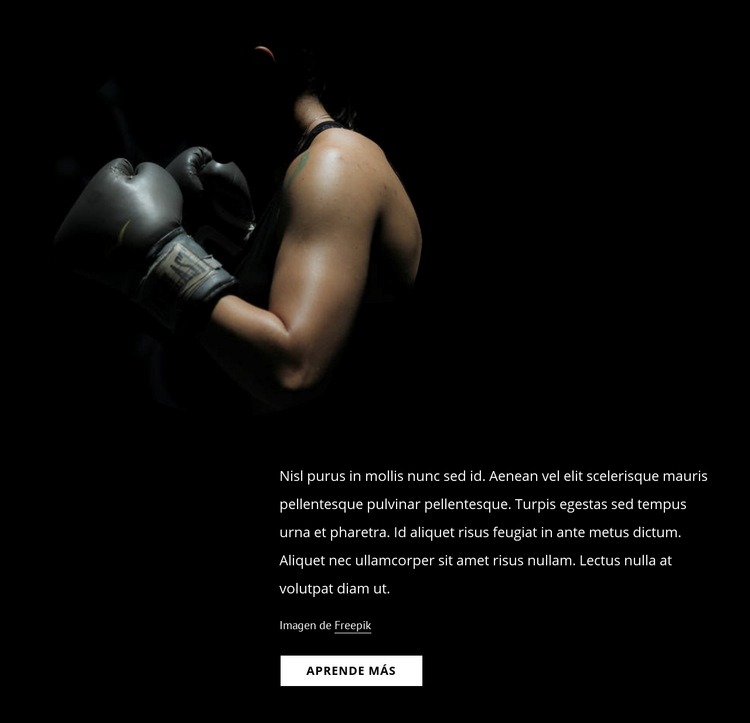 Kickboxing femenino Creador de sitios web HTML