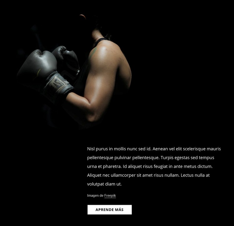 Kickboxing femenino Maqueta de sitio web
