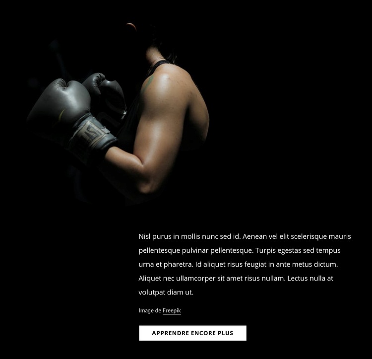 Kickboxing féminin Modèles de constructeur de sites Web
