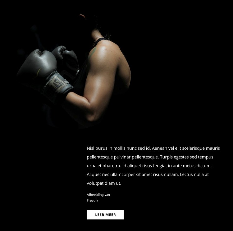 Vrouwelijk kickboksen HTML5-sjabloon