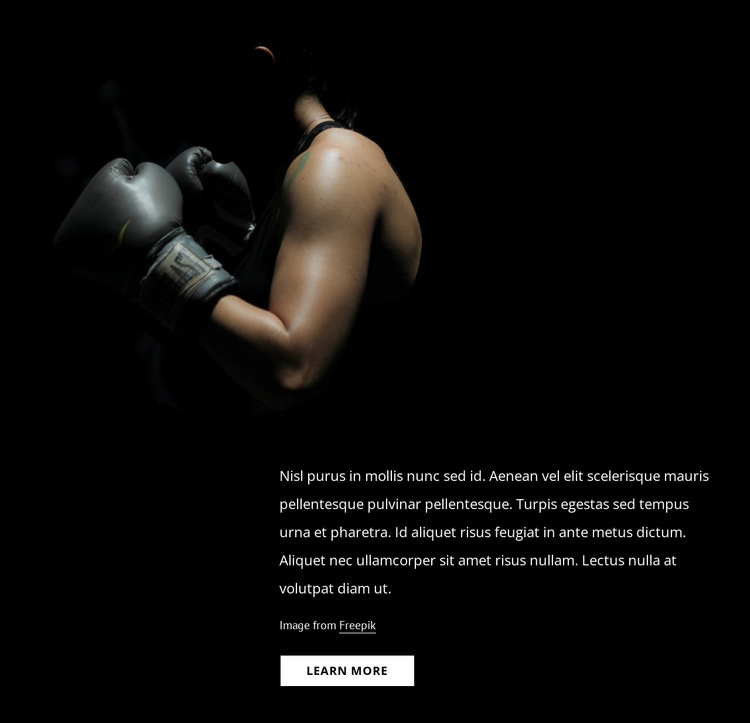 Female kickboxing One Page Template