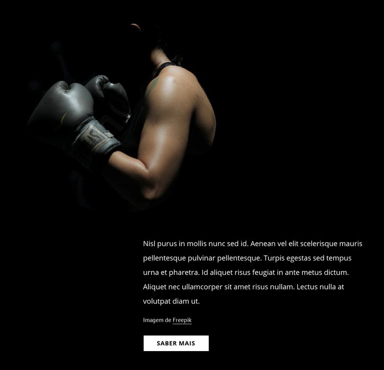 Kickboxing feminino Maquete do site