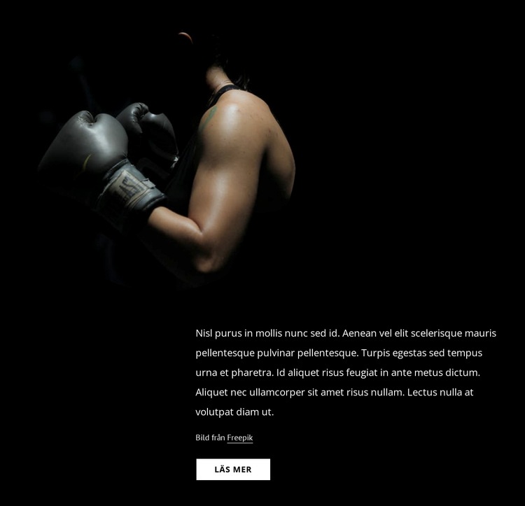 Kvinnlig kickboxning HTML-mall