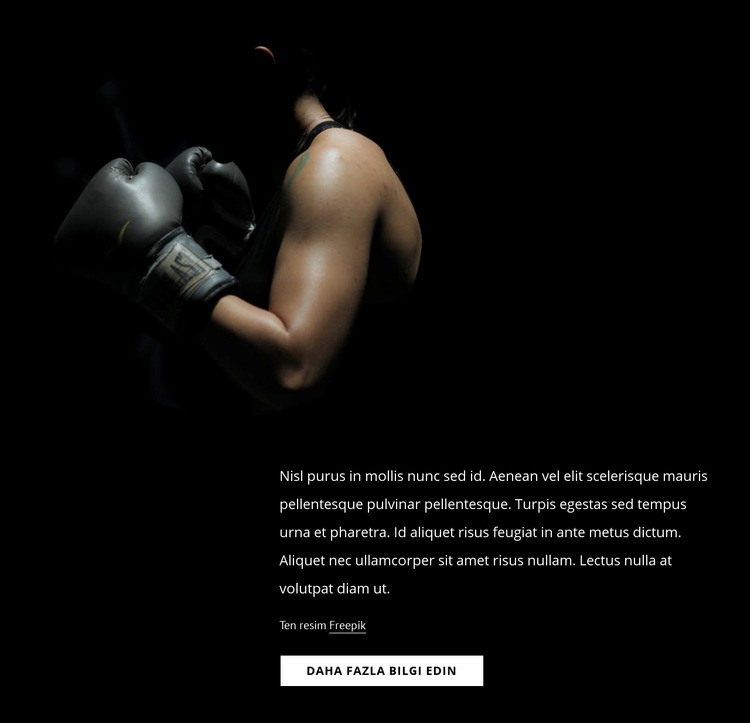 kadın kickboks Web Sitesi Mockup'ı