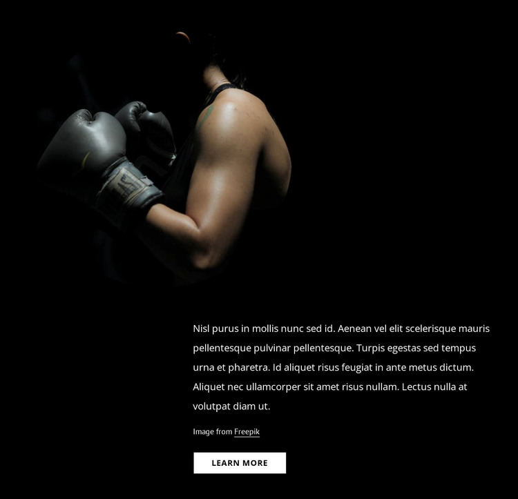 Female kickboxing Web Design
