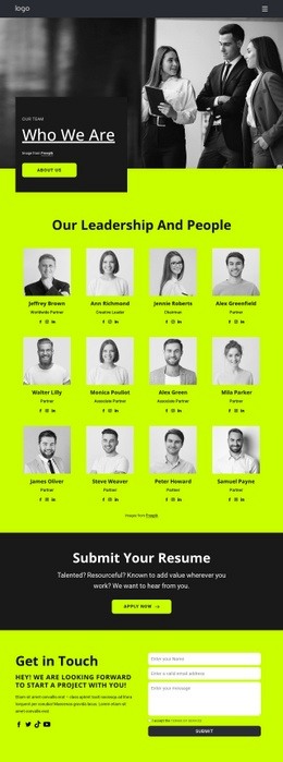 It Takes Great People To Do Great Work - Customizable Professional Web Page Design