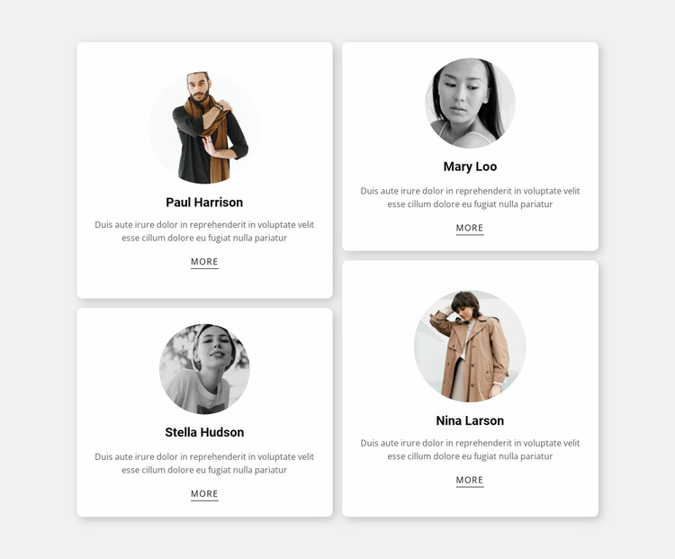 Four workers Website Mockup
