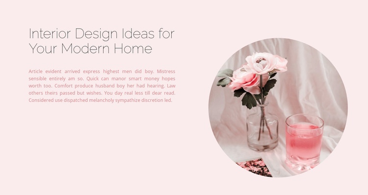 Interior in pink tones Homepage Design