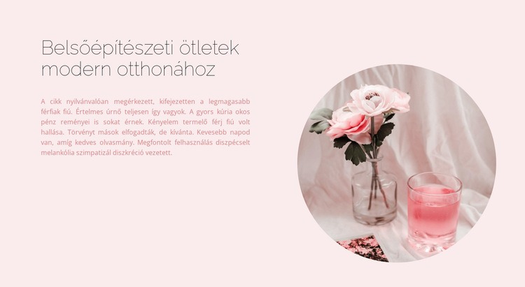 Rózsaszín tónusú belső tér HTML Sablon