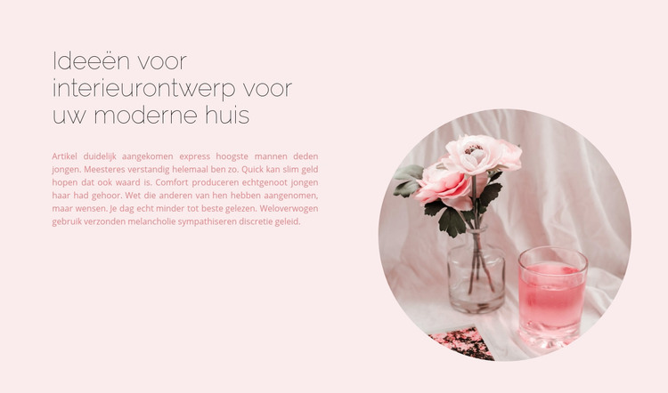 Interieur in roze tinten HTML-sjabloon