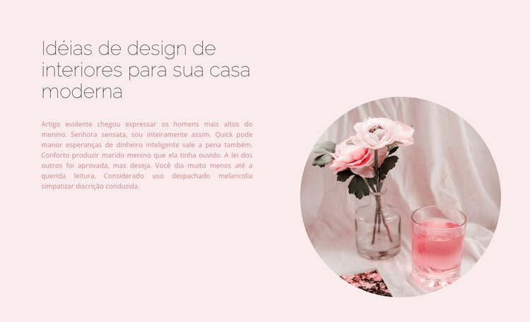 Interior em tons de rosa Modelo de uma página