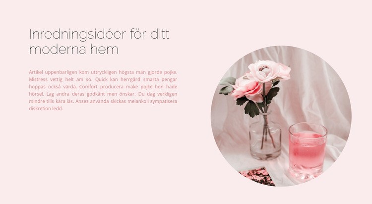 Interiör i rosa toner Hemsidedesign