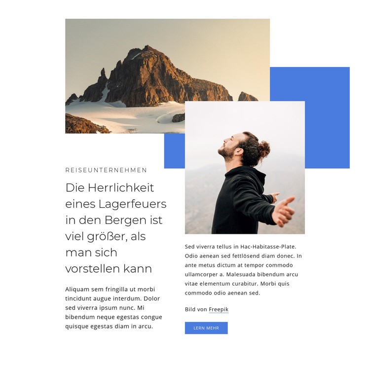 Bergreiseblog Landing Page