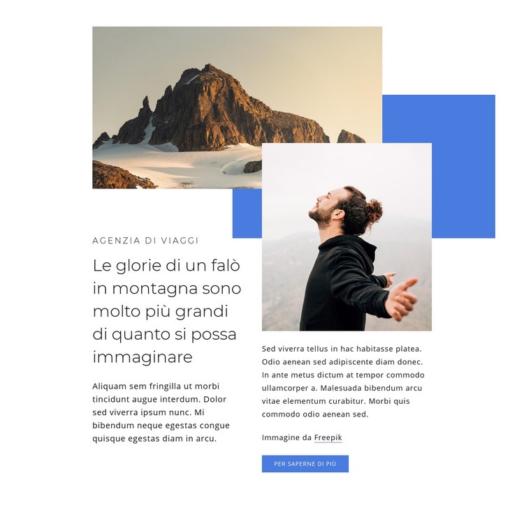 Blog di viaggio in montagna Modelli di Website Builder