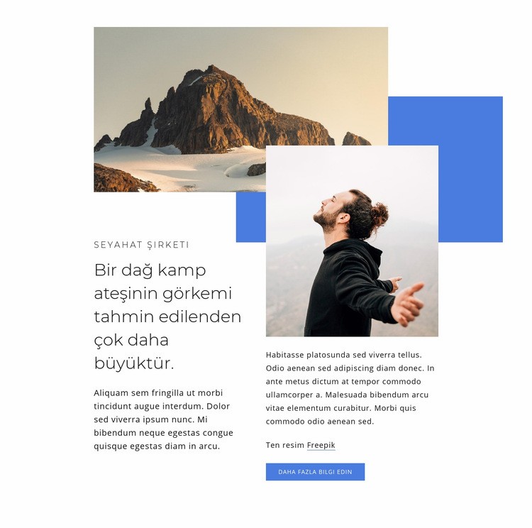 Dağ seyahat blogu HTML5 Şablonu