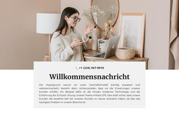 Willkommensnachricht Und Telefon - Kostenlose Website-Vorlage